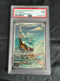 2024 Pokemon SSP EN Illustration Rare #209 Skarmory PSA 9 MINT - Image 1