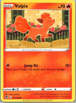 Vulpix 017/195 C Silver Tempest Pokemon Near Mint - Image 1