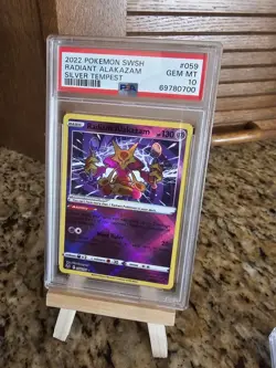 Pokemon Silver Tempest Radiant Alakazam 059/195 Radiant Rare Holo PSA 10 EN - Image 1