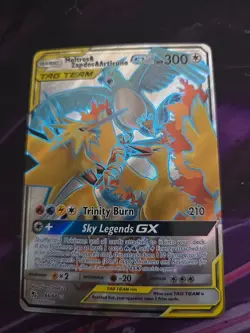 Pokemon Moltres & Zapdos & Articuno GX TAG TEAM Full Art 66/68 Hidden Fates Holo - Image 1