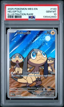 2025 POKEMON MEG EN-MEGA EVOLUTION ILLUSTRATION RARE #143 HELIOPTILE PSA 10 - Image 1