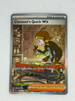 Clemonts Quick Wit 243/191 Pokemon TCG Surging Sparks Special Illustration Rare - Image 1