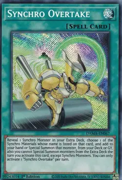 Yugioh! Synchro Overtake DAMA-EN067 Secret Rare 1st Ed - Image 1