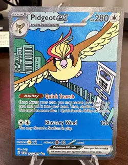 Pokemon TCG Pidgeot EX 225/197 Illustration Rare Holo Obsidian Flames - Image 1