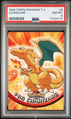 1999 Topps Pokemon TV Charizard #6 PSA 8 - Image 1