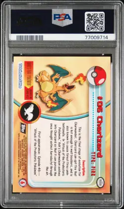 1999 Topps Pokemon TV Charizard #6 PSA 8 - Image 2