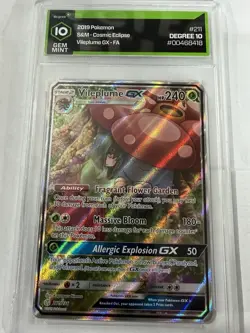 2019 Pokemon S&M Cosmic Eclipse Vileplume GX 211/236 Degree Graded 10 - Image 1