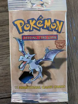 Pokemon Fossil Booster Pack Aerodactyl Wizards of the Coast 1999 - Image 1