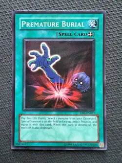Yugioh Premature Burial Unlimited Edition Super Rare DB1-EN091 NM - Image 1