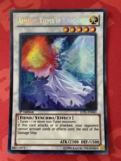 Yugioh Armades, Keeper of Boundaries 1st Edition Secret Rare JOTL-EN045 NM - Image 1