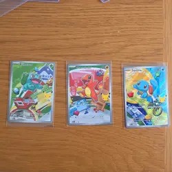 Pokemon First Partner Illustration Bulbasaur Charmander Squirtle Kanto Gen 1 Set - Image 1