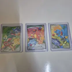 Pokemon First Partner Illustration Bulbasaur Charmander Squirtle Kanto Gen 1 Set - Image 1