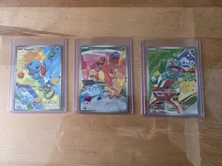 Pokemon First Partner Illustration Bulbasaur Charmander Squirtle Kanto Gen 1 Set - Image 1