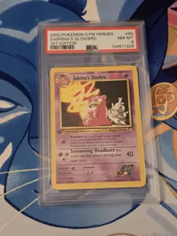 Sabrina's Slowbro, Pokemon, Gym Heroes, 1st Edition, 60, PSA 8 - Image 1