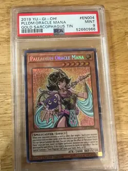 2019 YU-GI-OH! GOLD SARCOPHAGUS TIN EN004 Palladium Oracle MANA GOLD PSA 9 YGO - Image 1