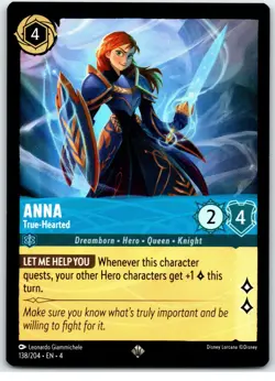 #138 Anna - True-Hearted - Super Rare 2024 Disney Lorcana Ursula's Return - Image 1