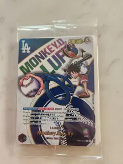 Monkey D. Luffy One Piece Dodgers Collab Promo Card Exclusive SEALED ⚾ - Image 1