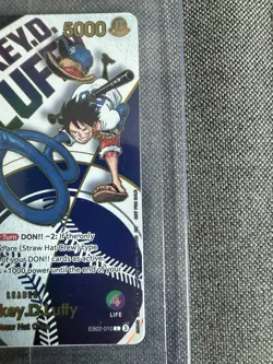One Piece X Dodgers Collab Promo Card Monkey D. Luffy Sealed with Straw Hat - Image 4