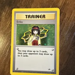 Trainer Erika 16/132 Unlimited Gym Heroes Holo Rare Vintage Pokemon Card NM - Image 1