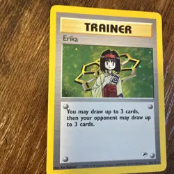 Trainer Erika 16/132 Unlimited Gym Heroes Holo Rare Vintage Pokemon Card NM - Image 2