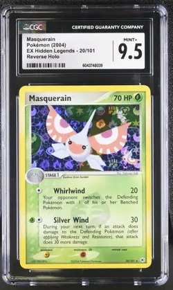 CGC 9.5 MINT+ Masquerain EX Hidden Legends 20/101 Reverse Holo Pokemon Card - Image 1