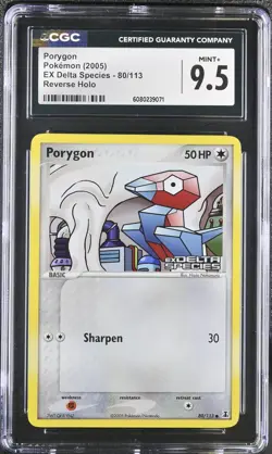 CGC 9.5 MINT+ Porygon EX Delta Species 80/113 Reverse Holo Stamped Pokemon Card - Image 1