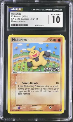 CGC 10 Makuhita EX Delta Species 75/113 Reverse Holo Stamped Pokemon Card - Image 1