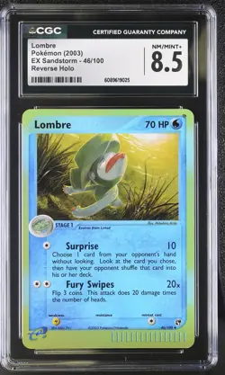 CGC 8.5 Lombre 2003 EX Sandstorm 46/100 Reverse Holo Pokemon Card - Image 1