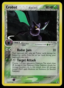 Pokemon Card - Crobat (Delta Species) Delta Species 2/113 Holo - Image 1