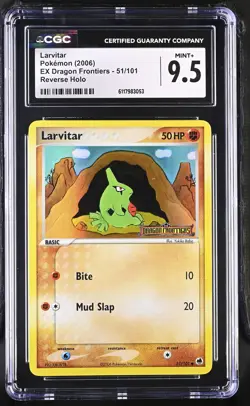 CGC 9.5 Larvitar EX Dragon Frontiers 51/101 Reverse Holo Stamped Pokemon Card - Image 1
