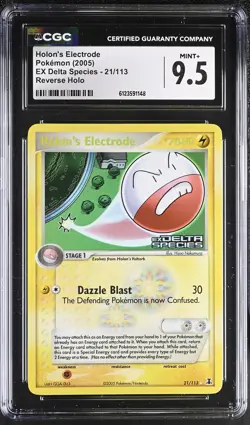 CGC 9.5 Holon's Electrode Delta Species 21/113 Reverse Holo STAMPED Pokemon Card - Image 1