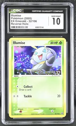 CGC 10 Illumise 2005 EX Emerald 32/106 Reverse Holo Stamped Pokemon Card - Image 1