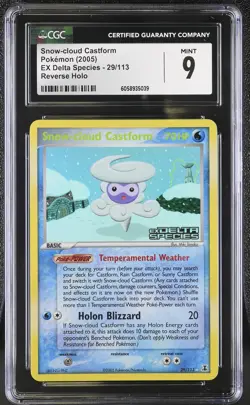 CGC 9 Snow-cloud Castform Delta Species 29/113 Reverse Holo STAMPED Pokemon Card - Image 1