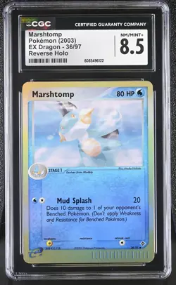 CGC 8.5 Marshtomp 2003 EX Dragon 36/97 Reverse Holo Pokemon Card - Image 1