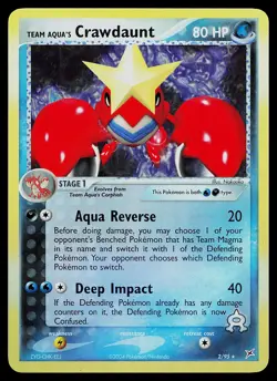 Pokemon Card - Team Aqua's Crawdaunt Team Magma vs Team Aqua 2/95 Reverse Holo - Image 1
