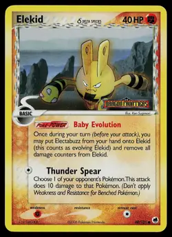 Pokemon Card - Elekid Dragon Frontiers 48/101 Common Reverse Holo Stamped - Image 1