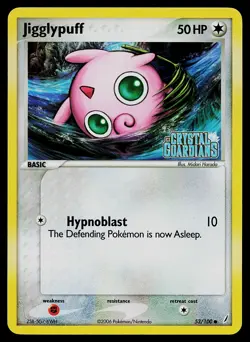 Pokemon Card - Jigglypuff Crystal Guardians 53/100 Common Reverse Holo STAMPED - Image 1