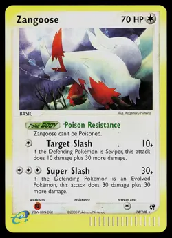 Pokemon Card - Zangoose Sandstorm 14/100 Rare Reverse Holo - Image 1