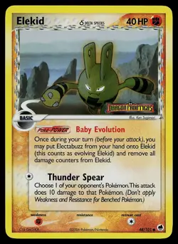 Pokemon Card - Elekid Dragon Frontiers 48/101 Reverse Holo Common STAMPED - Image 1