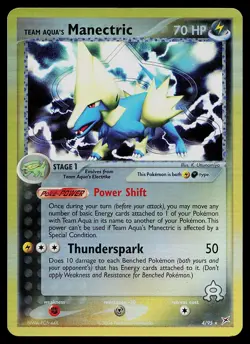 Pokemon Card - Team Aqua's Manectric Team Magma vs Team Aqua 4/95 Holo Reverse - Image 1