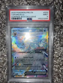Pokemon Vaporeon ex 023/131 Prismatic Evolutions Promo Holo Misc Cards PSA 9 - Image 1