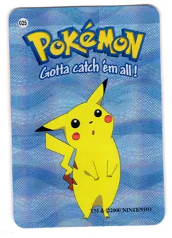 Pikachu #025 - Vintage Pokemon Vending Prism Holo Sticker Card 2000 Nintendo - Image 1