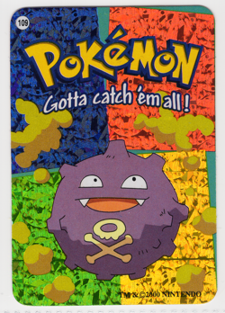 Koffing #109 - Vintage Pokemon Vending Prism Holo Sticker Card 2000 Nintendo - Image 1