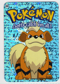 Growlithe #058 - Vintage Pokemon Vending Prism Holo Sticker Card 2000 Nintendo - Image 1