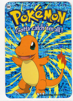 Charmander #004 - Vintage Pokemon Vending Prism Holo Sticker Card 2000 Nintendo - Image 1