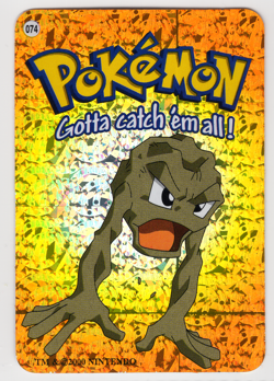 Geodude #074 - Vintage Pokemon Vending Prism Holo Sticker Card 2000 Nintendo - Image 1