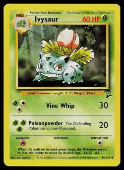 Pokemon Card Base Set 2 Ivysaur 44/130 Uncommon - Image 1
