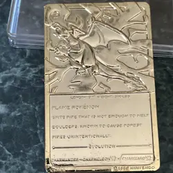 Pokemon 1999 23k Gold Plated Charizard Limited Edition BK Mini Card with Case - Image 4