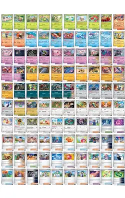 Pokemon TCG Prismatic Evolutions - Complete Base Set C/UC/Rare Holo - 100 Cards - Image 1