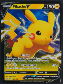Pikachu V - Holo Promo #SWSH061 SWSH: Sword & Shield Promo Cards NM - Image 1